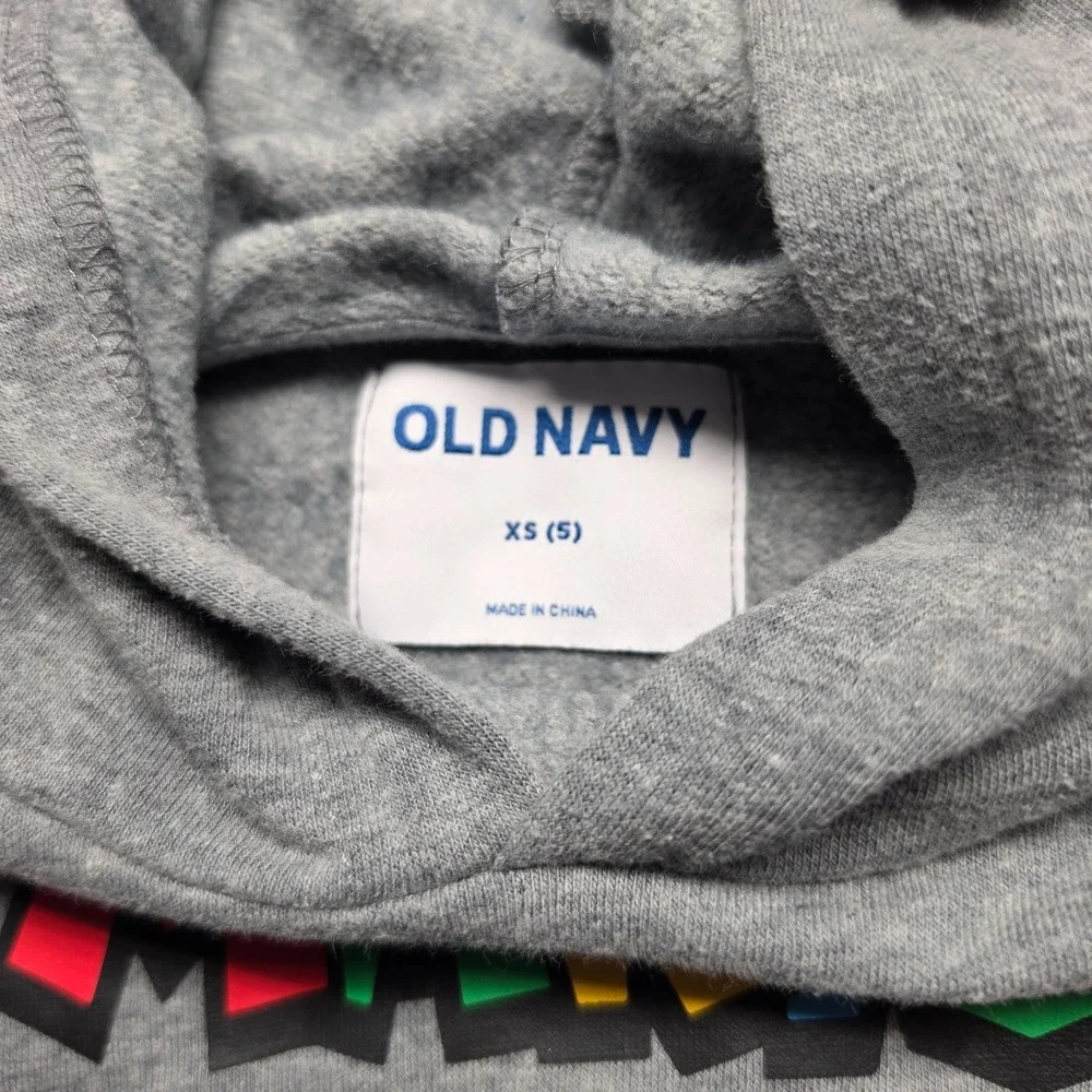 Old Navy Kids Super Mario Hoodie‎ Size XS 5 Gray Nintendo Pullover Sweatshirt